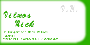 vilmos mick business card